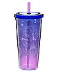 Tarot Moon and Stars Cup with Straw - 20 oz.