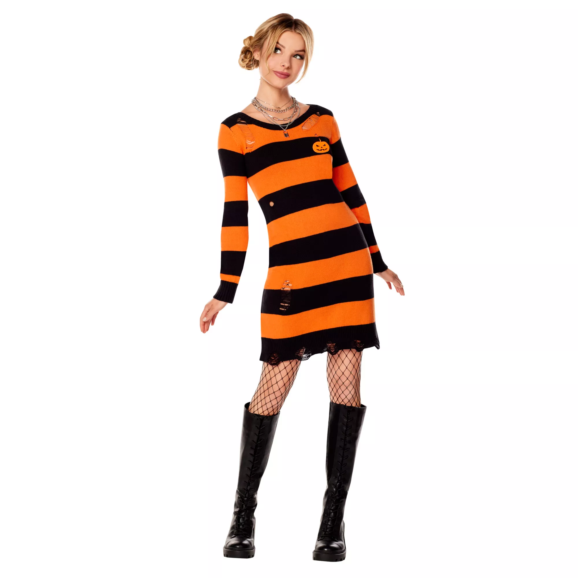 Adult Pumpkin Sweater Dress at Spencer's
