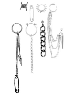 01575539 - Punk Mismatched Earring Set - 7 Pack