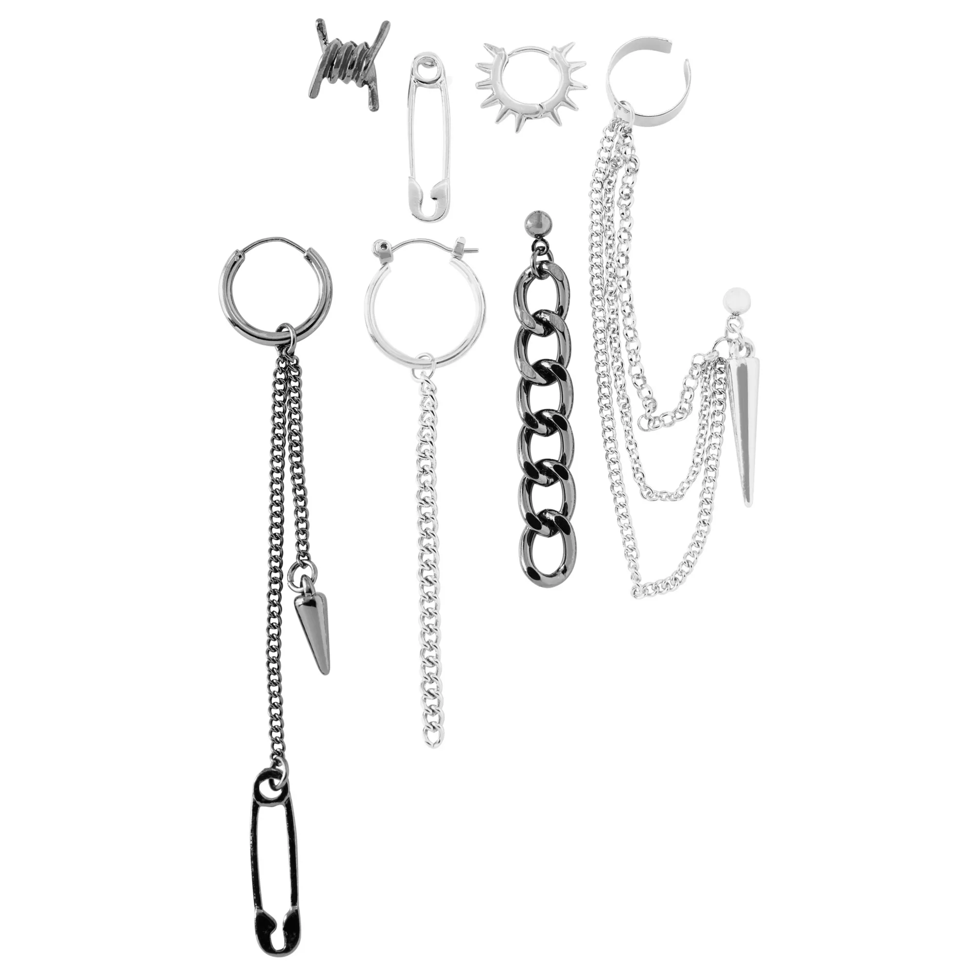 Punk Mismatched Earring Set - 7 Pack at Spirit Halloween