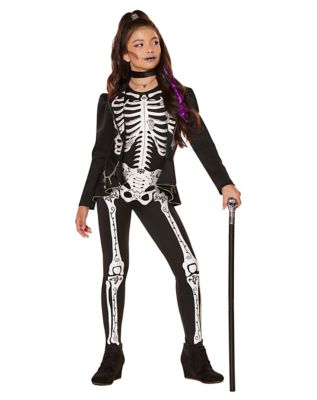 Shimmer Skeleton Bodysuit Costume: Women's Halloween Outfits