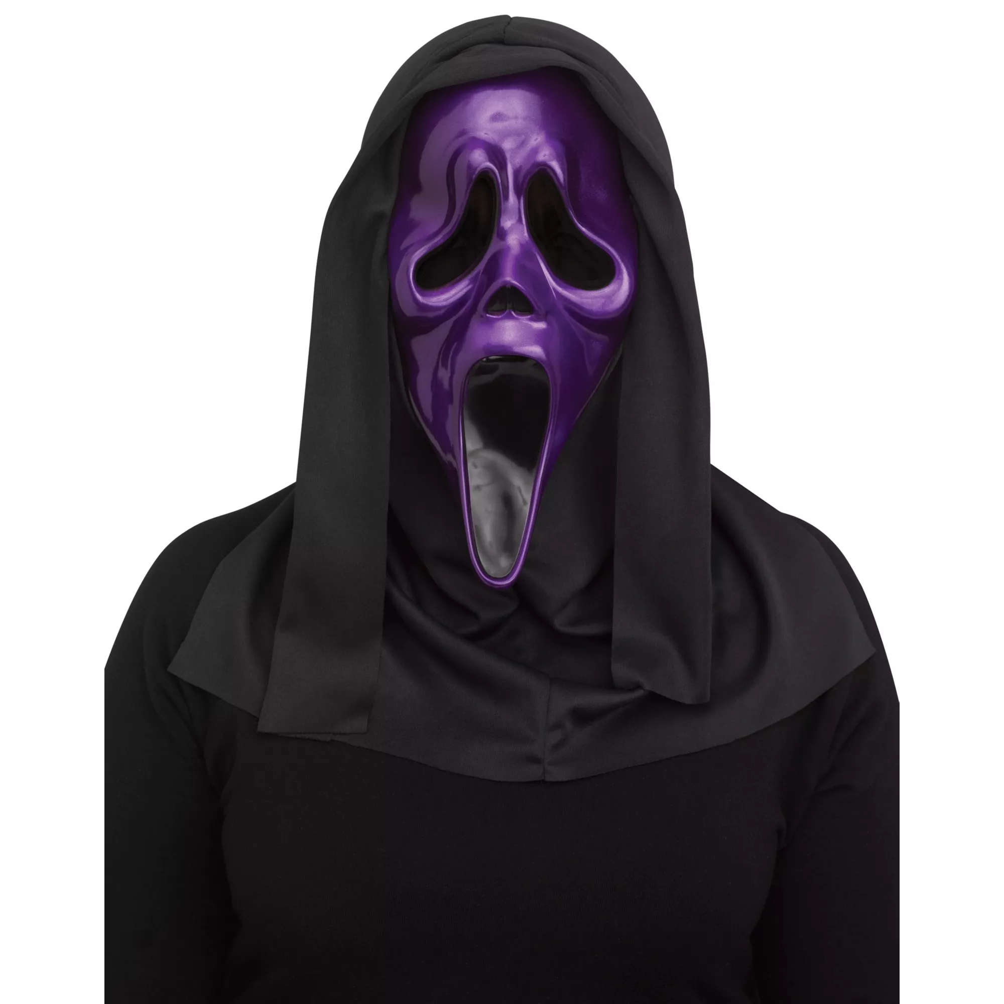 Purple Ghost Face Metallic Full Mask at Spencer's