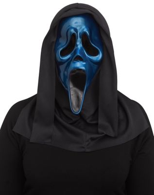 Scary Ghost Face Scream Mask Halloween Party Dress with Hood