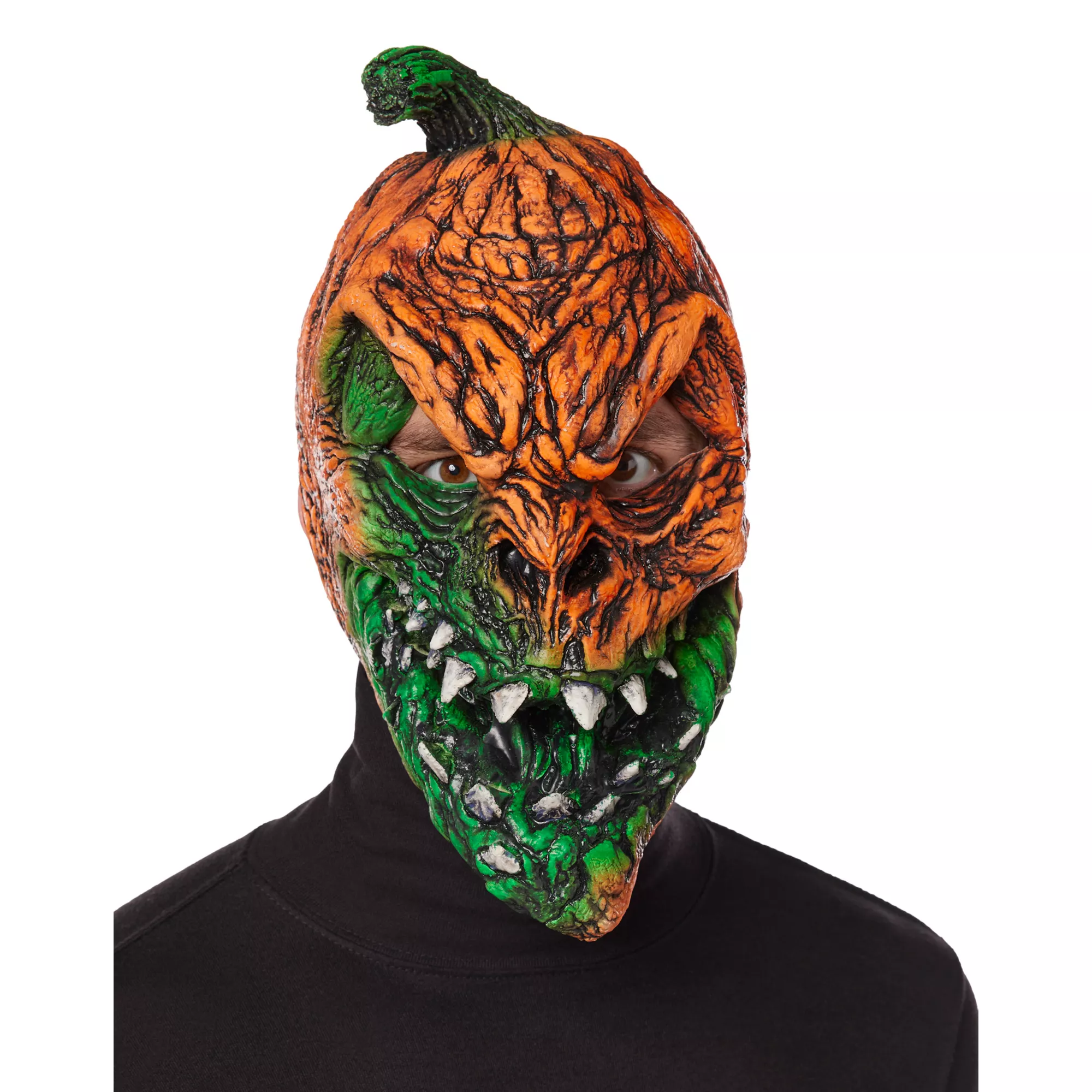 UV Light Reactive Pumpkin Half Mask at Spencer's
