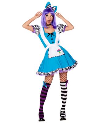  Alice in Wonderland Adult Alice Dress Costume Womens, Pretty  Blue Puffed Sleeve Halloween Dress X-Small (0-2) : Clothing, Shoes & Jewelry