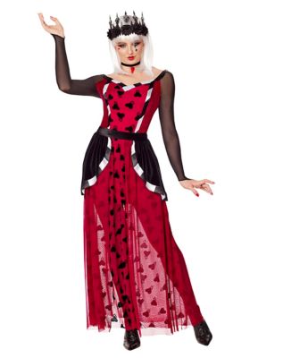 KALWAR Queen of Hearts Costume for Girls Red Queen Dress Halloween Costumes for Kid with Accessories