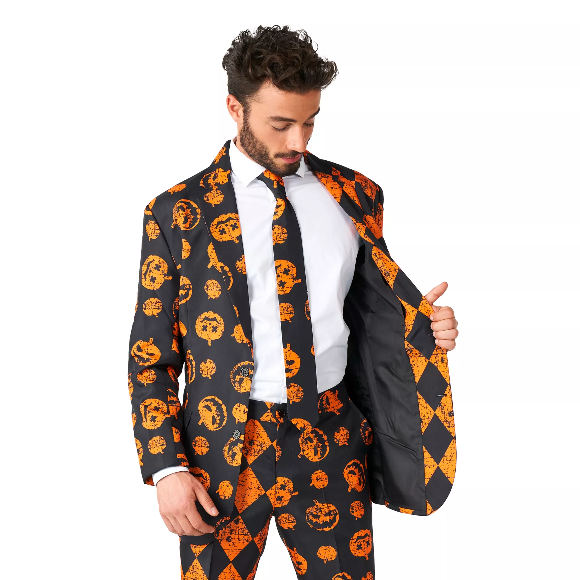 Adult Distressed Pumpkin Party Suit at Spirit Halloween