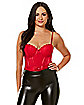 Red Pleather Lace Cup Bodysuit