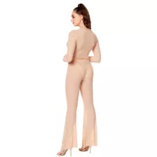 Beige Mesh Rhinestone Top and Pants Set at Spirit Halloween