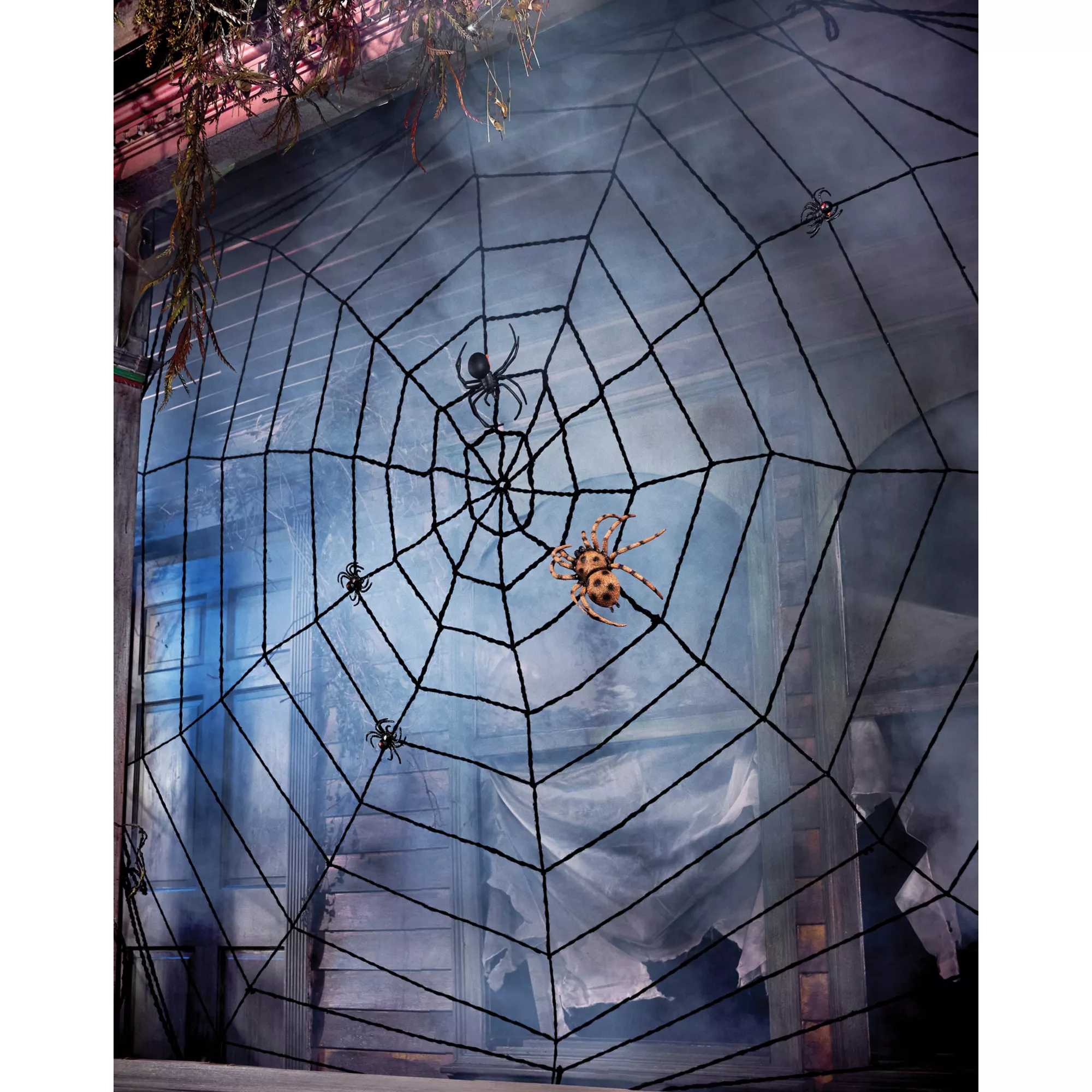 9 Ft Black Rope Spider Web Decoration at Spencer's