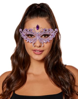 01588755 - Purple Butterfly Crystal Eye Half Mask