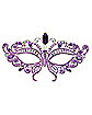 Purple Butterfly Crystal Eye Half Mask