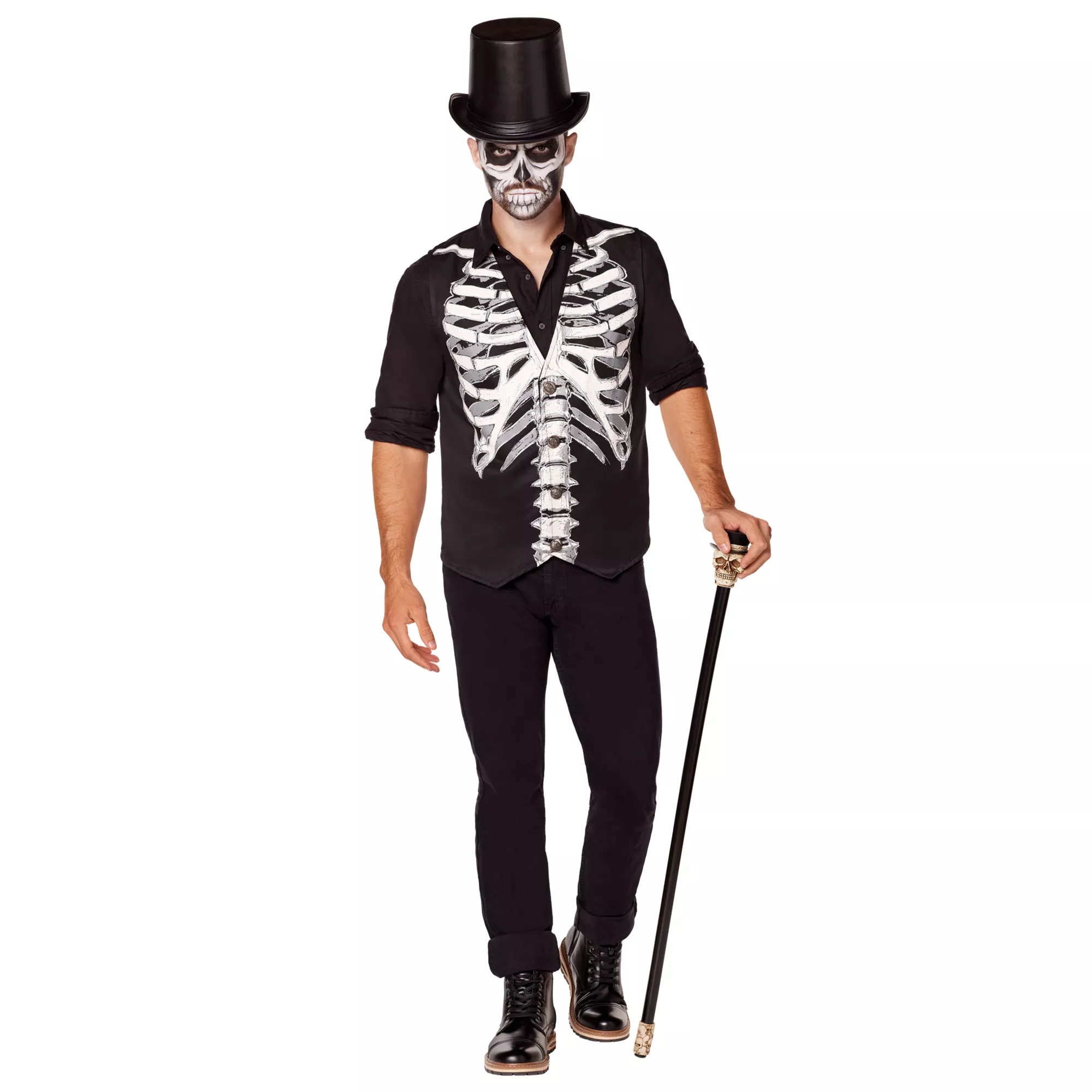 Adult Skeleton Vest at Spencer's