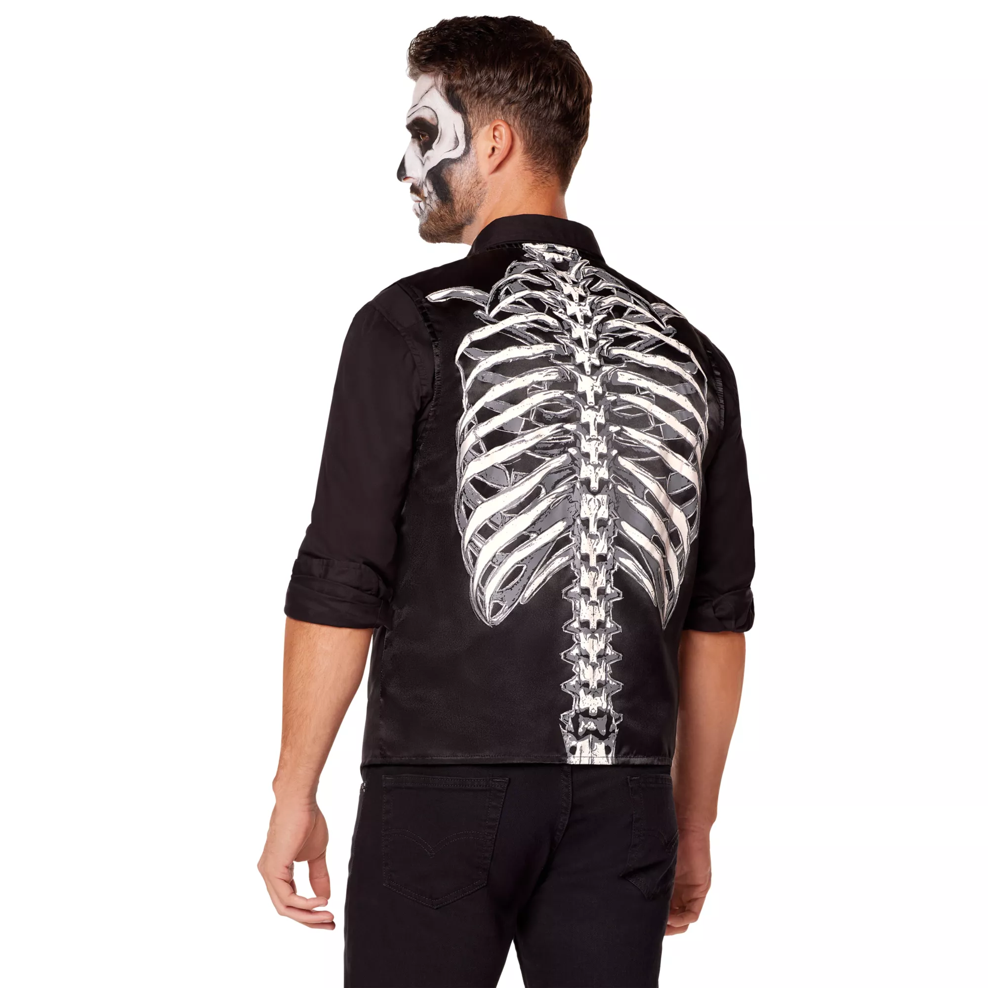 Adult Skeleton Vest at Spencer's