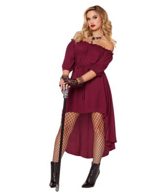 Burgundy 2024 peasant dress