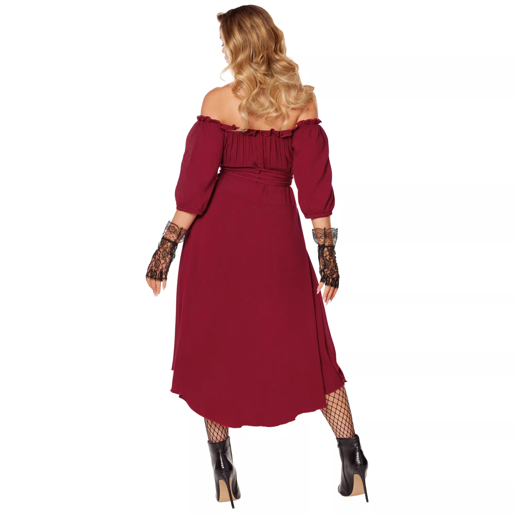 Adult Burgundy Peasant Dress at Spirit Halloween