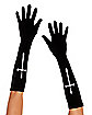 Black Gothic Cross Gloves