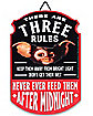 Three Rules Gizmo Sign - Gremlins