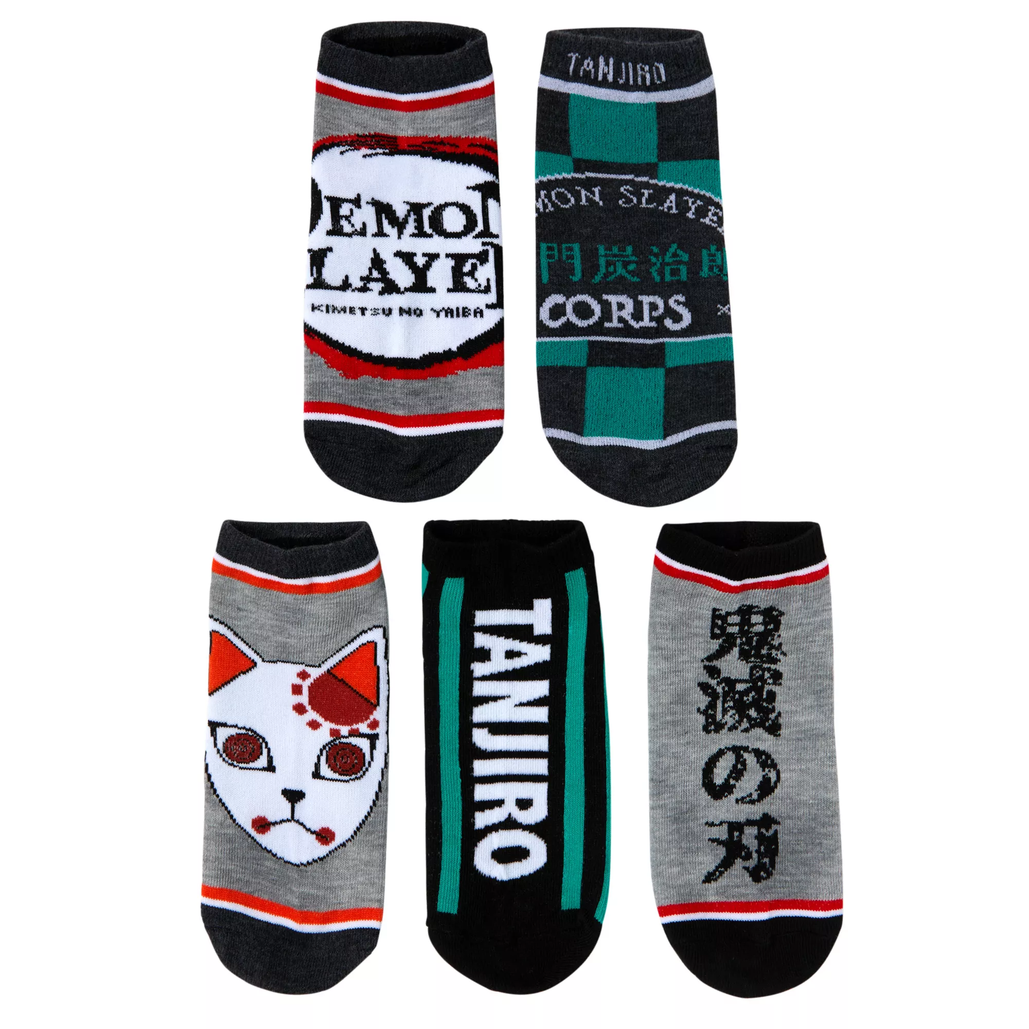 Multi-Pack Demon Slayer Ankle Socks - 5 Pair at Spencer's