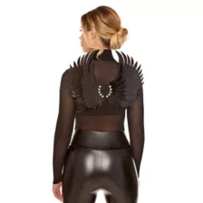 Black Faux Leather Fallen Angel Wings at Spirit Halloween