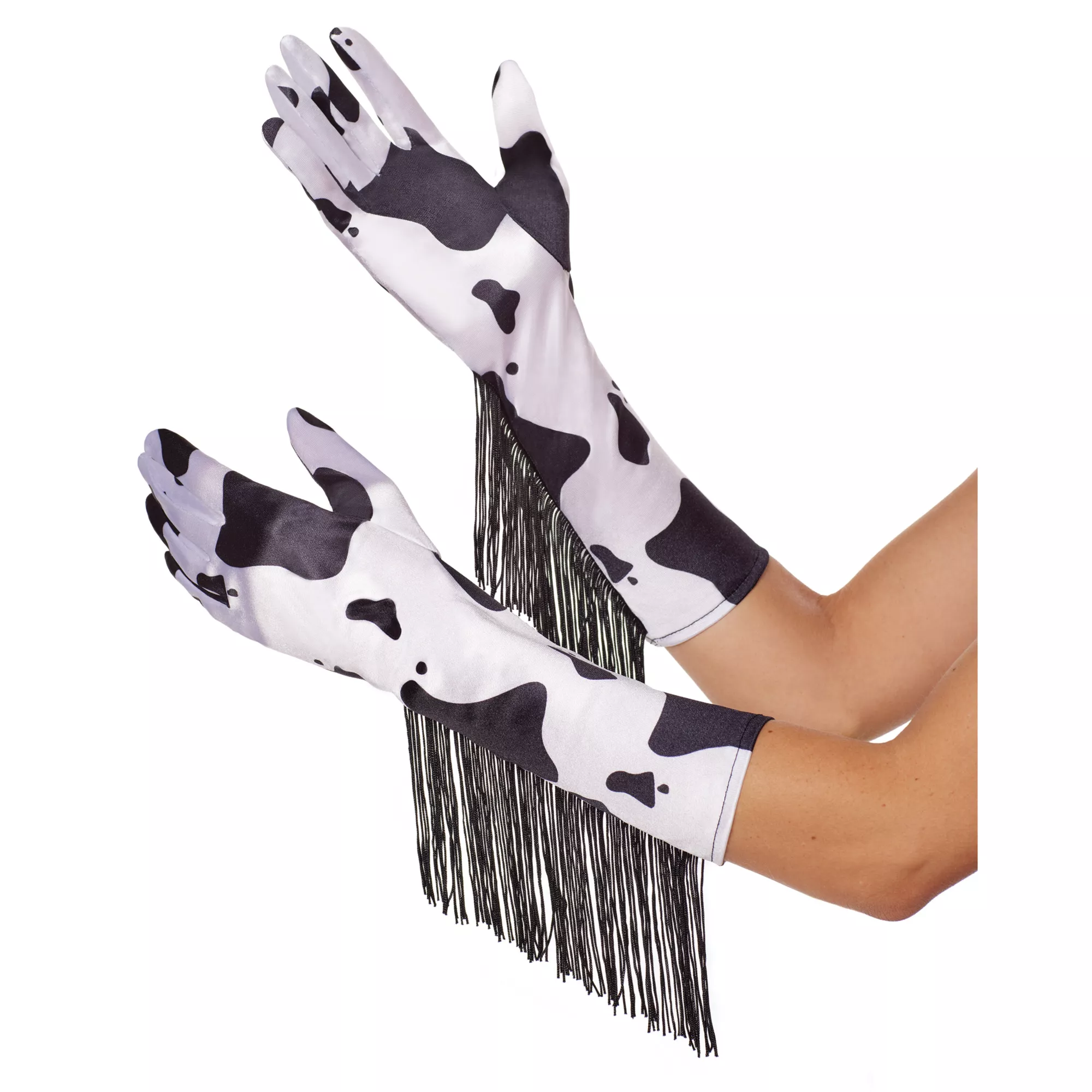 Western Cow Print Fringe Gloves at Spirit Halloween