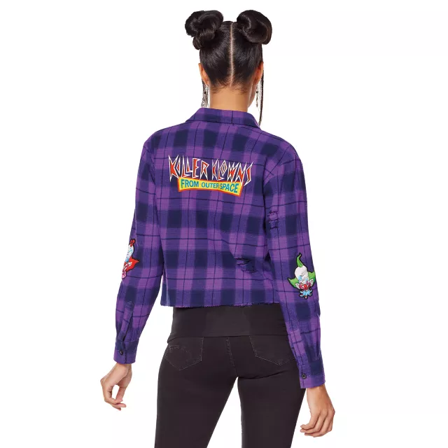 Adult Killer Klowns from Outer Space Flannel Shirt at Spirit Halloween