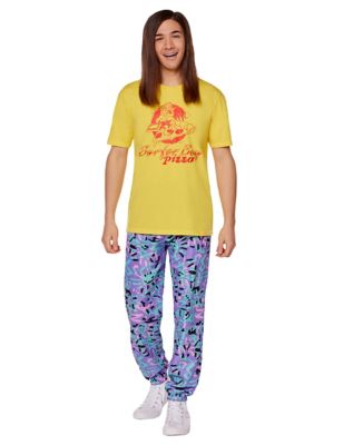 Stranger Things Men's Surfer Boy Pizza Lounge Bottoms Pajama Pants  (X-Small) Yellow
