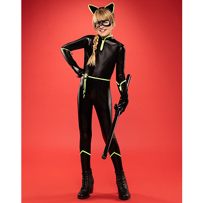 young plus size adult girl in Black Spandex Catsuit with tiger