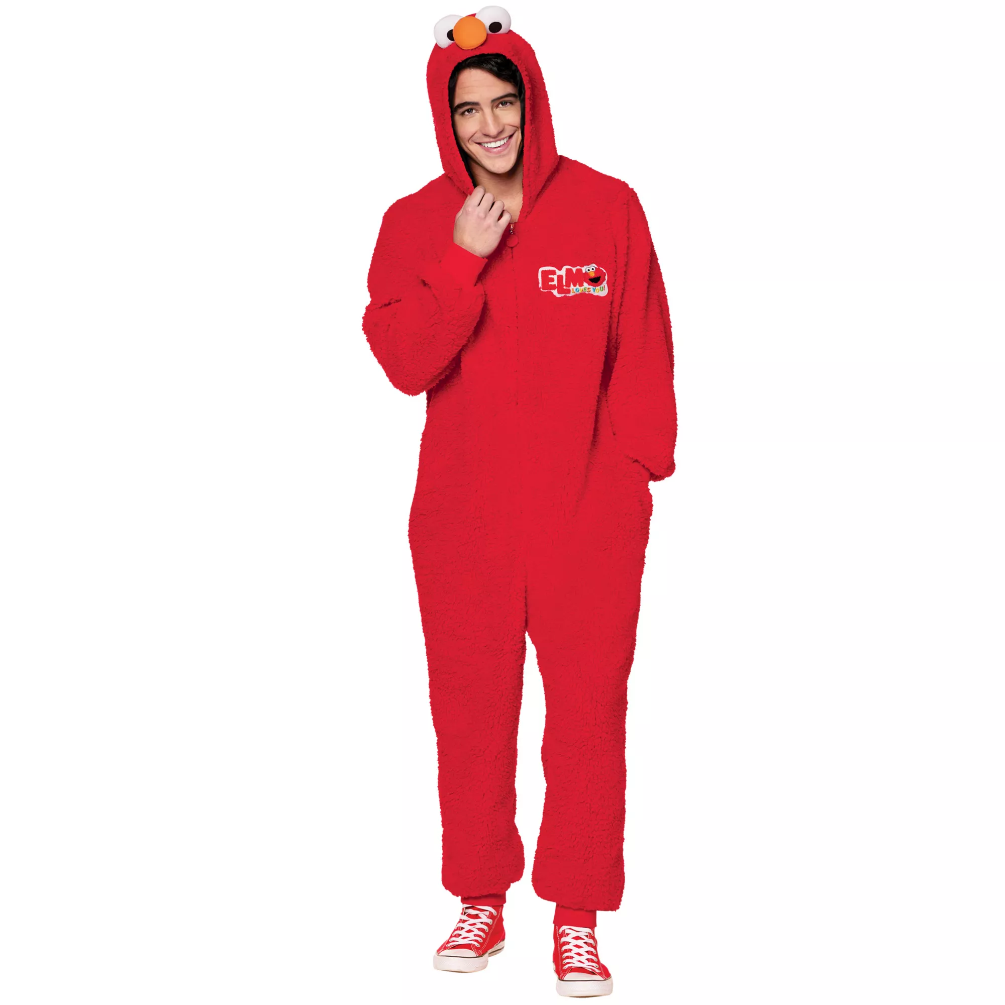 Adult Elmo Jumpsuit Costume -  Sesame Street at Spencer's