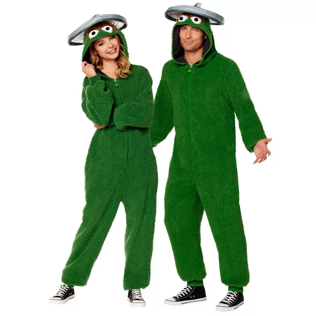 Adult Oscar the Grouch Jumpsuit Costume - Sesame Street at Spirit Halloween