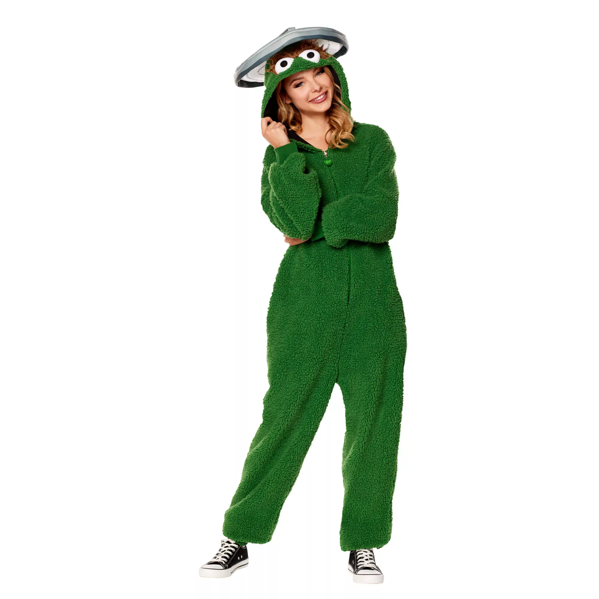 Adult Oscar the Grouch Jumpsuit Costume - Sesame Street at Spirit Halloween