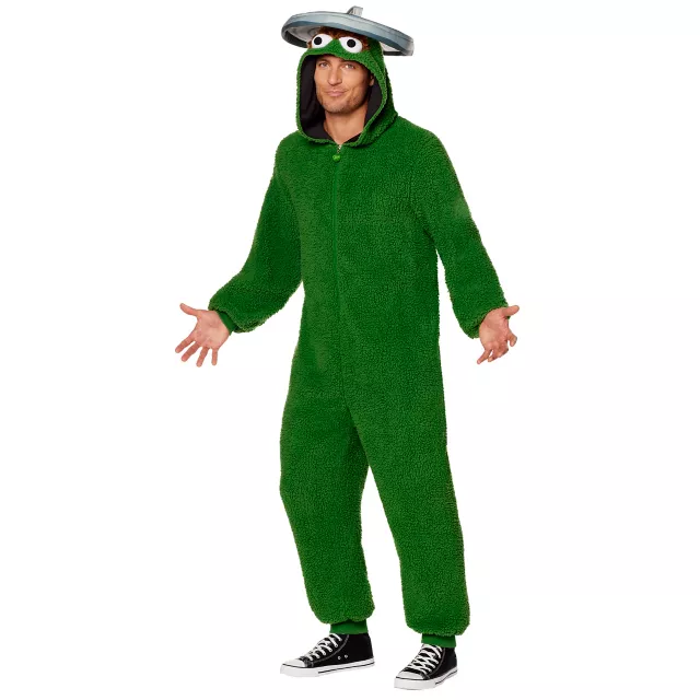 Adult Oscar the Grouch Jumpsuit Costume - Sesame Street ...