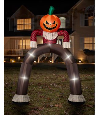 12 Ft Light-Up Pumpkin Scarecrow Inflatable Archway