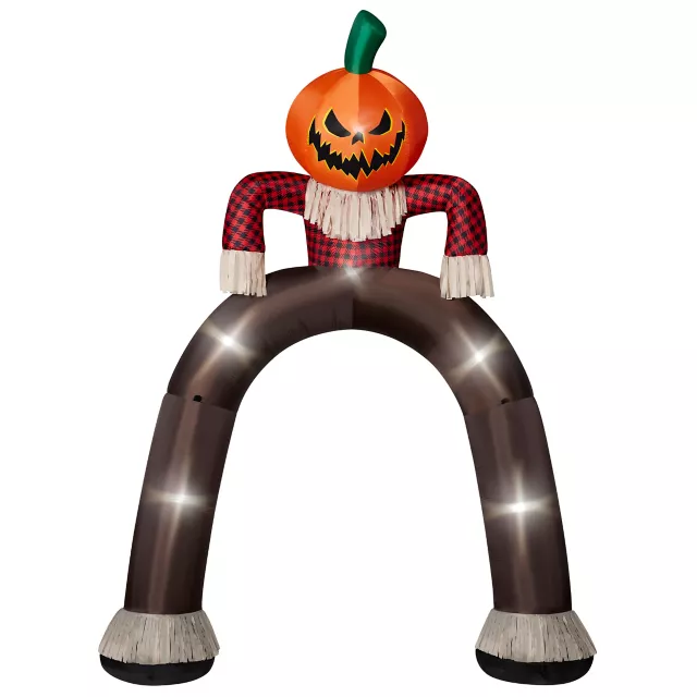 12 Ft Light-Up Pumpkin Scarecrow Inflatable Archway at Spencer's