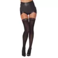 Black Skull Lace Thigh High Stockings at Spirit Halloween