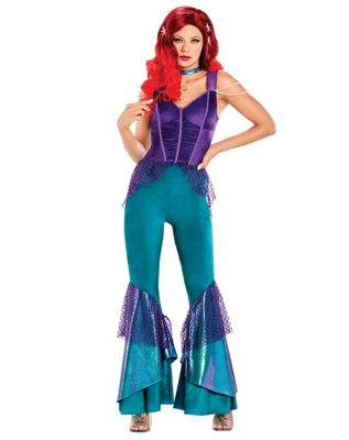 Women's Disney The Little Mermaid Ariel Green/Blue Princess Dress Halloween  Costume, Assorted Sizes