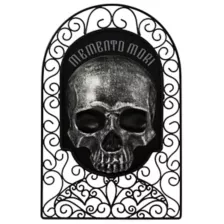 Gothic Noir Memento Mori Skull Sign at Spirit Halloween