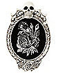 Gothic Noir Embroidered Rose Skull Sign