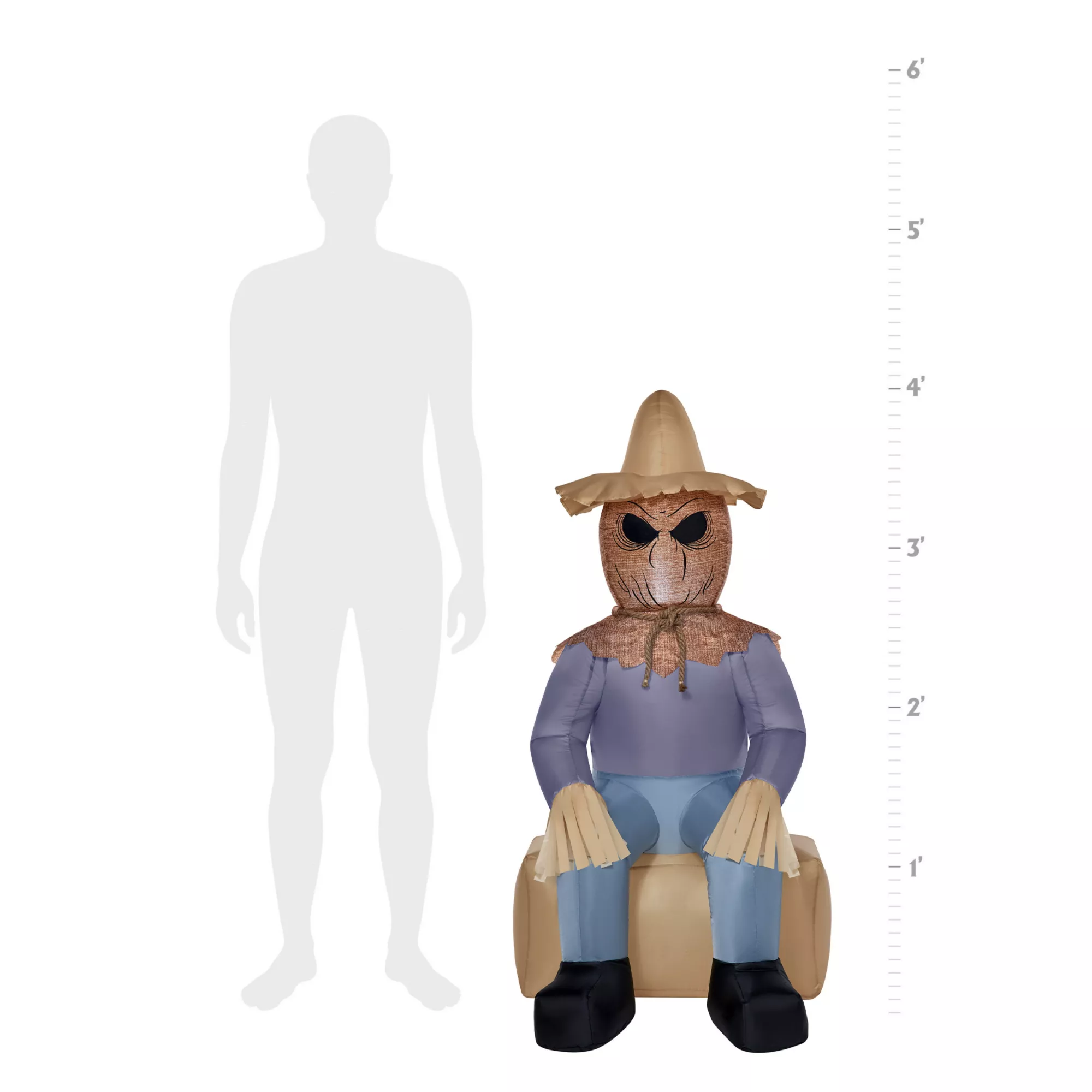 4 Ft Light-Up Scarecrow Inflatable Decoration at Spirit Halloween