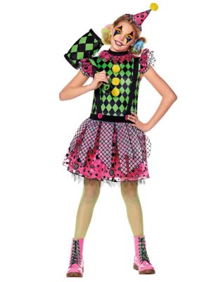 Kids Neon Carnival Clown Costume
