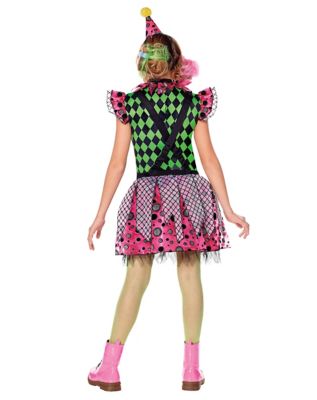 Kids Neon Carnival Clown Costume