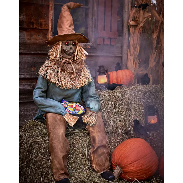 4 Ft 6 In Scary Sitting Scarecrow Animatronic at Spencer's