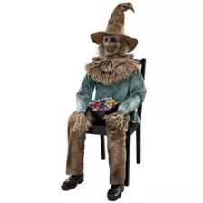 4 Ft 6 In Scary Sitting Scarecrow Animatronic at Spencer's