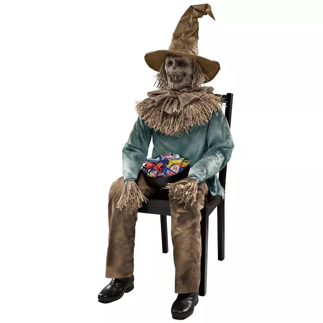 4 Ft 6 In Scary Sitting Scarecrow Animatronic at Spencer's