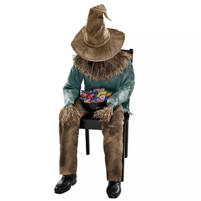 4 Ft 6 In Scary Sitting Scarecrow Animatronic at Spencer's