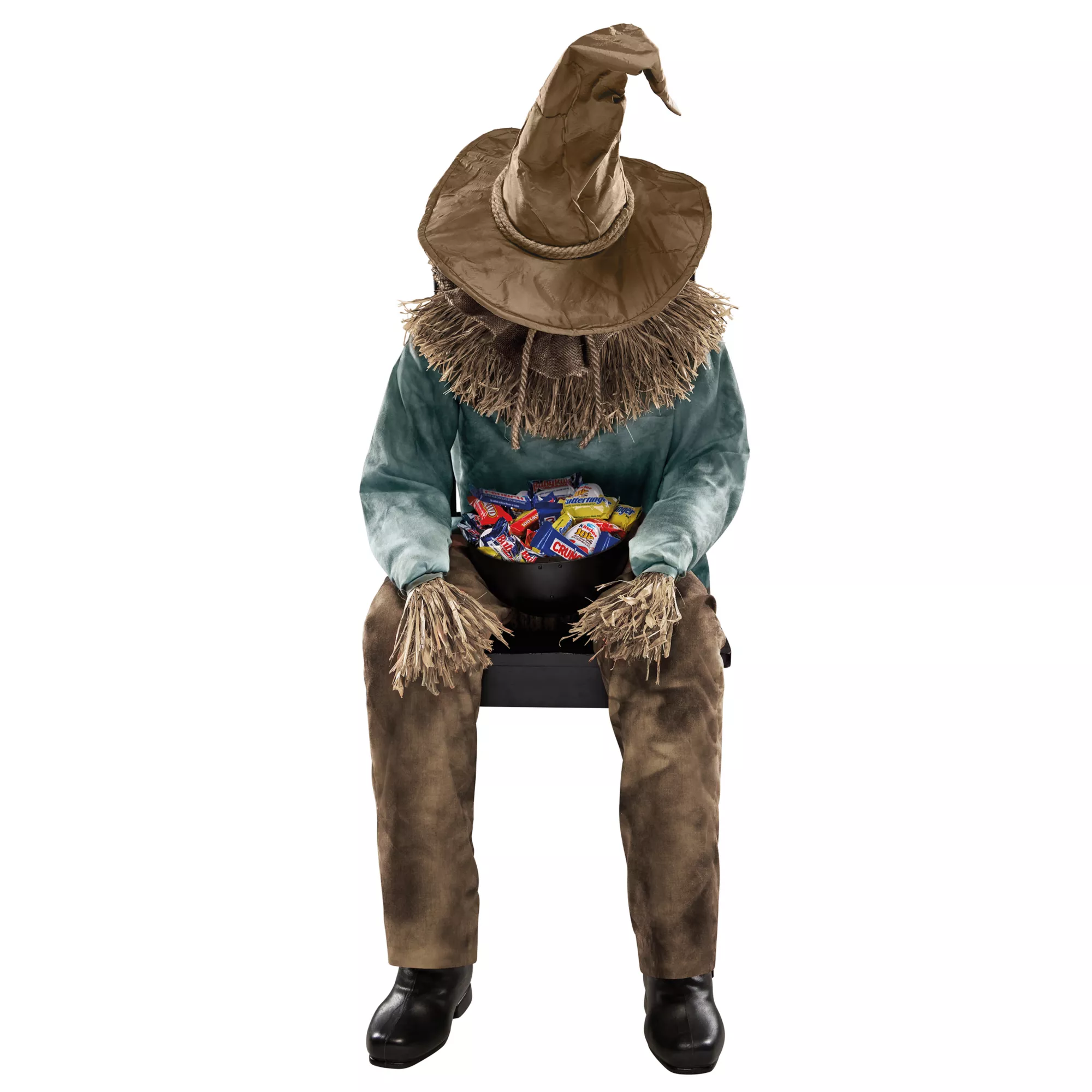 4 Ft 6 In Scary Sitting Scarecrow Animatronic at Spencer's