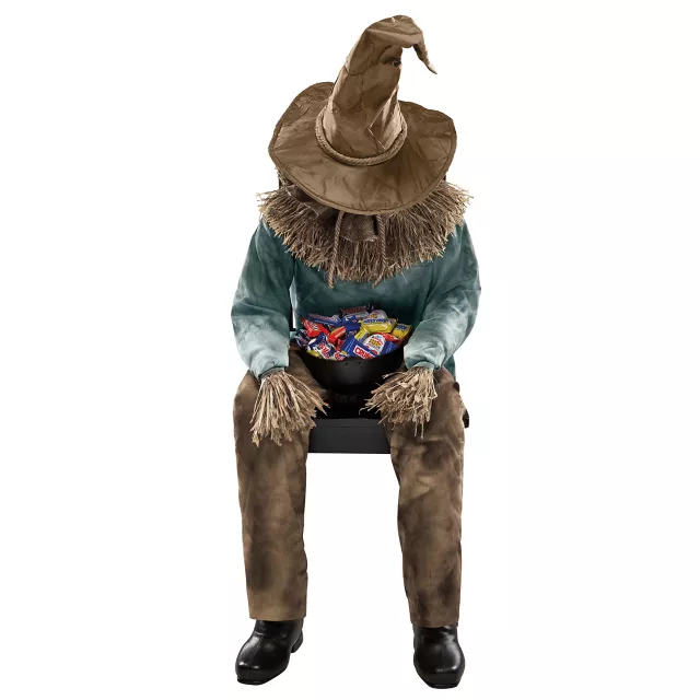 4 Ft 6 In Scary Sitting Scarecrow Animatronic at Spencer's