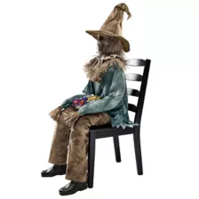 4 Ft 6 In Scary Sitting Scarecrow Animatronic at Spencer's