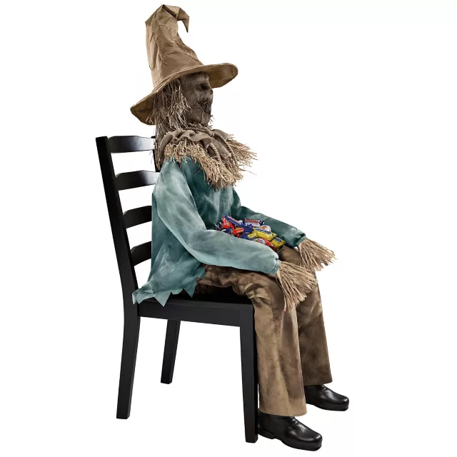 4 Ft 6 In Scary Sitting Scarecrow Animatronic at Spencer's