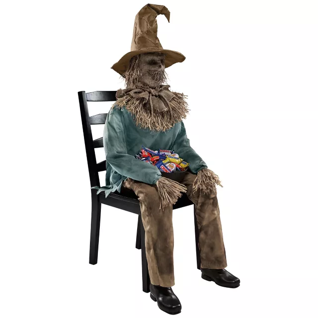 4 Ft 6 In Scary Sitting Scarecrow Animatronic at Spencer's